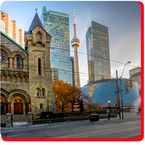view of the CN tower in Toronto