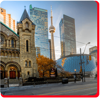 view of the CN tower in Toronto