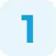 A bold blue number 1 centered on a light blue circular background, symbolizing excellence in commercial restoration, fire damage restoration, water damage restoration, commercial fire restoration, and commercial water damage restoration services.