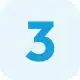 A large blue number 3 is centered on a light circular background, symbolizing commercial restoration services including water damage restoration, fire damage restoration, and specifically commercial water damage restoration and commercial fire restoration.