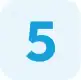 A bold blue number 5 is centered on a light blue circular background, symbolizing top performance in commercial restoration, fire damage restoration, water damage restoration, commercial fire restoration, and commercial water damage restoration services.